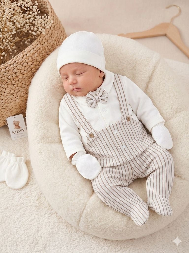 Beigh 5 Piece Formal Baby Outfit