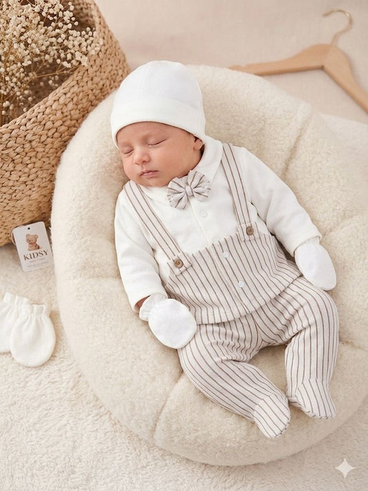 Beigh 5 Piece Formal Baby Outfit